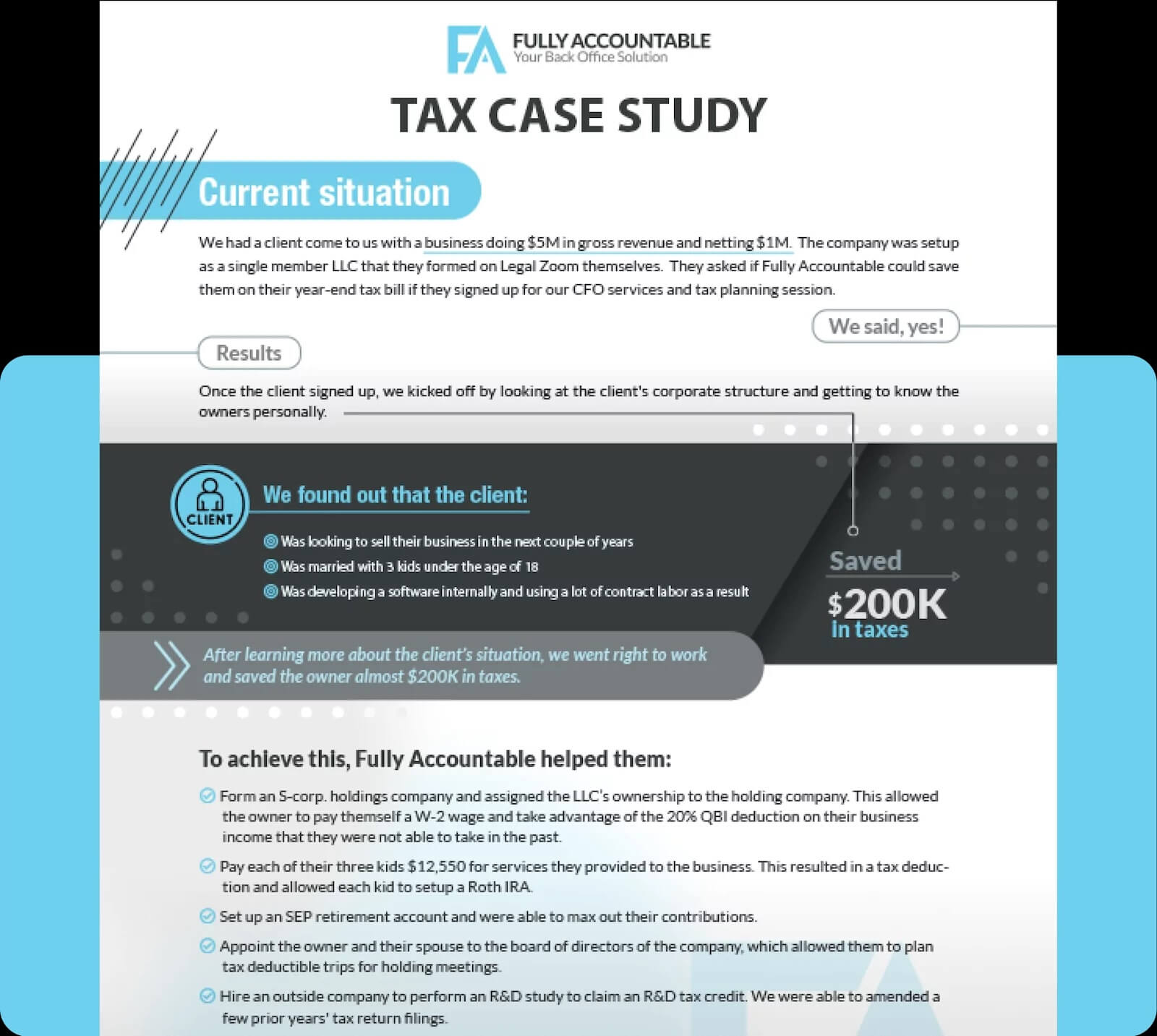 tax strategy guide and case